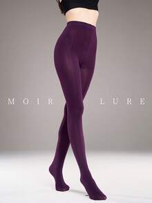1pc Classic Versatile Everyday Commute Nightclub Silky Fashion Purple Pantyhose, Cozy