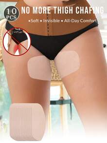 10/20pcs Thigh Chafing Guards - Women's Ultra-Thin Anti-Chafing Adhesive Strips, One-Time Use Breathable Inner Thigh Friction Protection Pads - Self-Adhesive, Invisible Design, Leg, Travel Essential Anti-Chafing Leg Patches, Suitable For Running Or Daily Wear - Multicolor - View 10