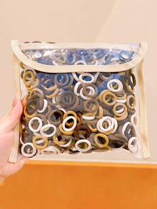 300pcs/Set Colorful Small Hair Ties, Cute Candy-Colored Scrunchies, Various Vibrant Candy Colors, Easily Matched With Different Hairstyles And Outfits, Suitable For Girls And Women, Great For Daily Hairstyles Or As Cute Little Gifts, Wide Appeal ,Ponytail Holders ,Hair Elastics ,Hair Rubber Bands ,Hair Rope