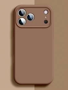 High-Quality Liquid Silicone Phone Case, Compatible With IPhone 17 Pro Max, 17 Pro, 17 Air, 17, 16, 15, 14, 13, 12, 11 Pro Max Plus, Soft Touch, Shock-Absorbing Protective Cover - Caramel Brown - View 3