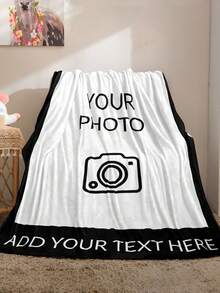 1-Piece Custom Music Blanket With Scannable Song Codes, Personalized Printed Flannel Design For Sofa Bed Bedroom Couch, Versatile Blanket For Home And Outdoor Camping, Anniversary Gift, Throw - A Photo - View 3