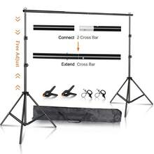 SH Photography Background Support System Kit With Muslin Carrying Case For Photo And Video Studio - 新常規 - 查看 8