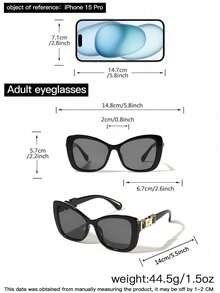 一副时尚亚克力猫眼眼镜，饰有仿珍珠，适合女士沙滩装、太阳镜等基础款，秋冬季女装，商务休闲，夏季沙滩度假、户外活动、旅行的理想之选。