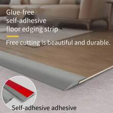 1pc 78.7 Inch Self-Adhesive Rubber Floor Transition Strip, Carpet To Tile Edging Trim, Self-Stick Flooring Divider, Suitable For Doorway Thresholds With Height Less Than 3 Mm