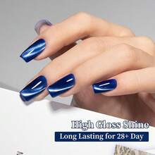 Jelly Glass Cat Eye Gel Nail Polish, 0.5 Fl Oz HEMA & TPO Free Navy Holographic Glitter Shimmer Magnetic Gel Polish With Magnet Soak Off UV LED Nail Art Design Manicure Salon For Women Fgirl{Inchcolor_nameinch:InchCatEye-JellyGlassNavyinch} - CatEye-JellyGlassNavy - Xem 5