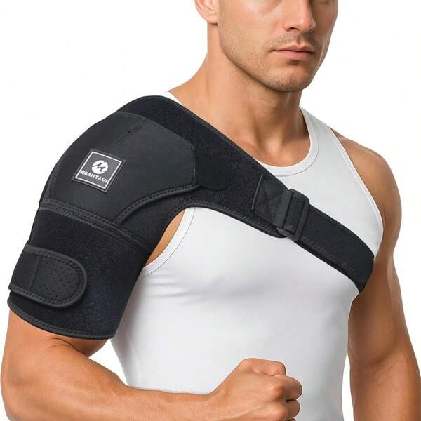 Shoulder Brace Support For Pain Relief Neoprene Rotator Cuff Compression Sleeve Adjustable Shoulder Stabilizer For Men And Women Sports Injury Recovery Left And Right Arm Black M