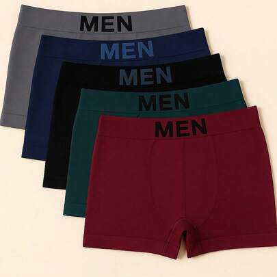 Kit Ate 5 Cuecas Boxer Masculina Sem Costura de Microfibra Macia Confortável e Durável - Cores Variadas