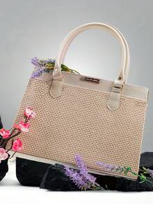 Bolsa Feminina Média Satchel Luxo Tote - Marfim - Visão 1