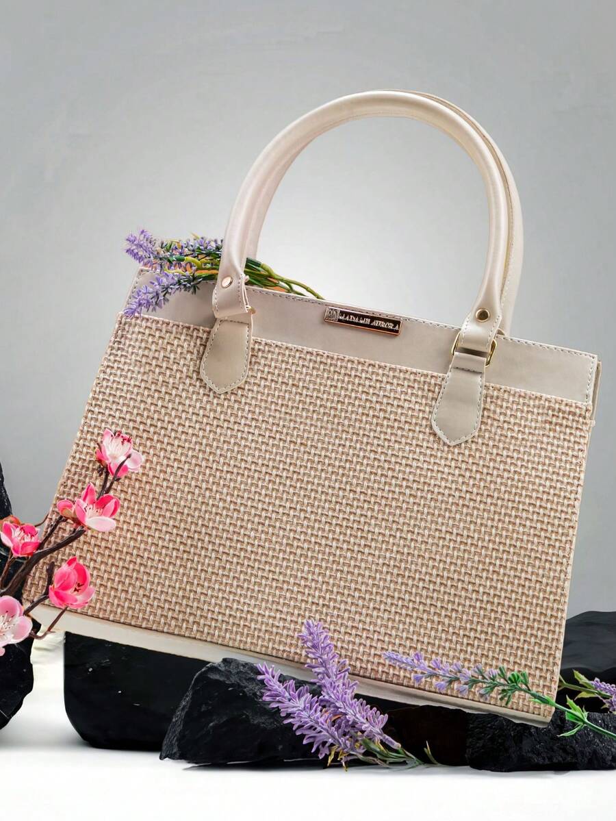 Bolsa Feminina Média Satchel Luxo Tote - Marfim - Visão 1