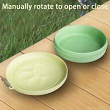 1pc Pet Travel Bowl, Portable Outdoor Pet Food Bowl, Pet Feeding Bowl, Multi-Functional Portable Snack Box, Essential For Cat/Dog Outdoor Travel, Small Size Pet Travel Bowl, Please Check Size Before Ordering