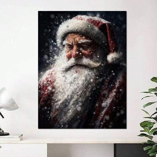 1 لوحة فنية على قماش بمنظر ثلجي حديث لسانتا كلوز، مناسبة لتزيين غرف المعيشة والنوم والحمامات والمكاتب والمقاهي والصالات الرياضية، ديكورات منزلية للأعياد، طباعات، ديكورات ممرات الغرف، أعمال فنية، هدايا مثالية للأصدقاء