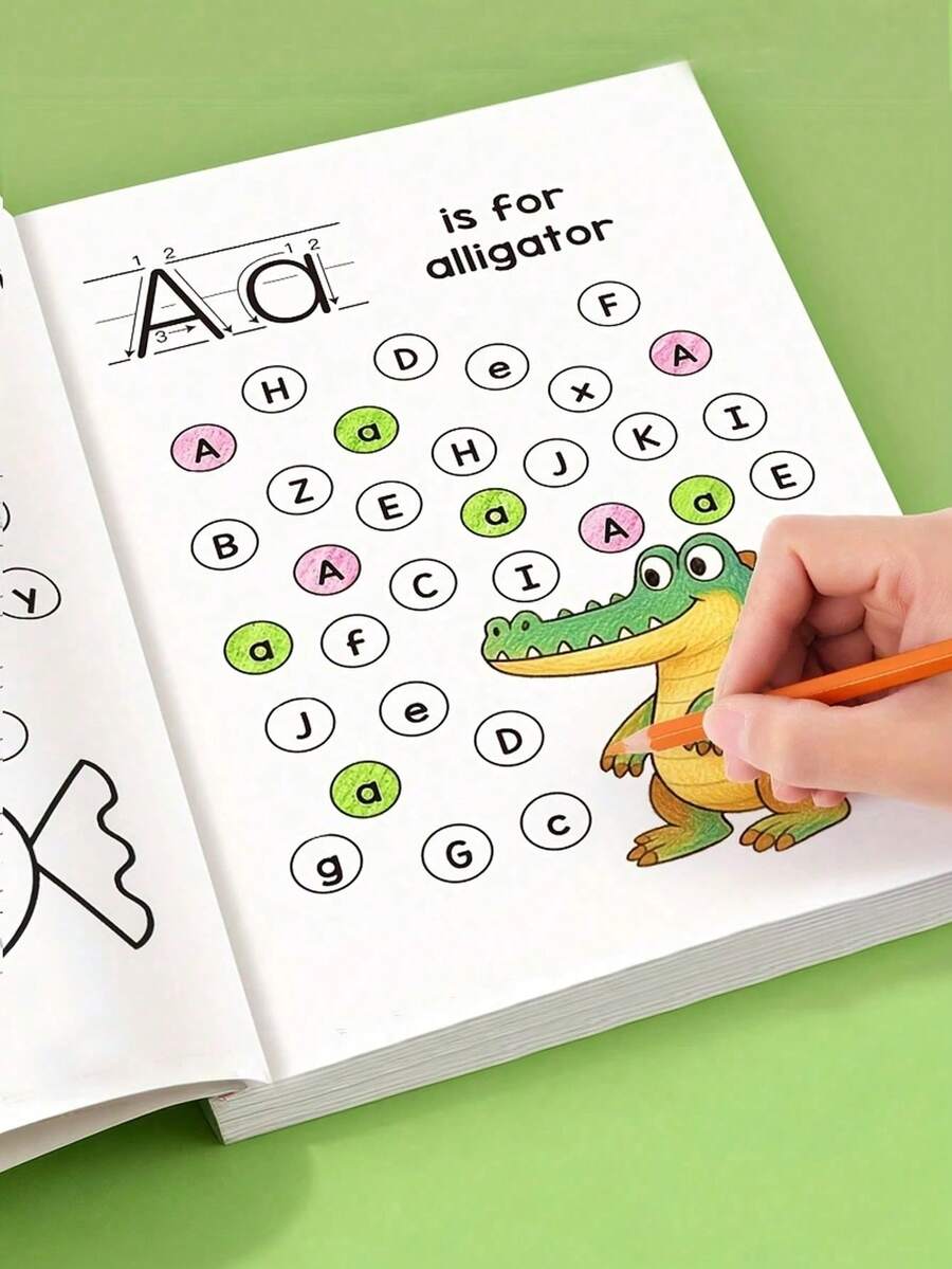 1 Stück A-Z Buchstaben Übungsheft für den Kindergarten - Englisch lernen und Schreibübungen für Vorschulkinder, wiederverwendbares Handschrift Übungsheft, Magic Practice Workbook Set, Schüler, Schreibwaren, Schulmaterial, Fantasy Buch, geeignet als Lernbelohnung, Urlaubsgeschenk oder Geburtstagsgeschenk, Schreibwarenbedarf