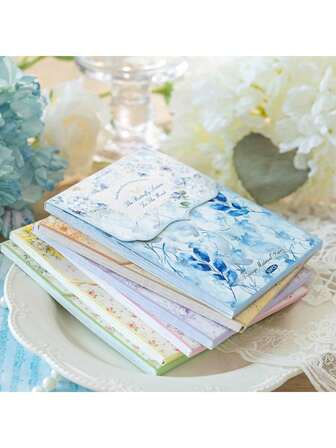 50 hojas de papel vintage con estampado floral para manualidades DIY, que incluyen: Camelia verde, Rosa marrón, Rosa rosa, Mariposa azul, Iris morado, Margarita amarilla, Suministros de papel estético para decoración, álbumes de fotos, diarios de viaje y manualidades DIY para adultos y adolescentes