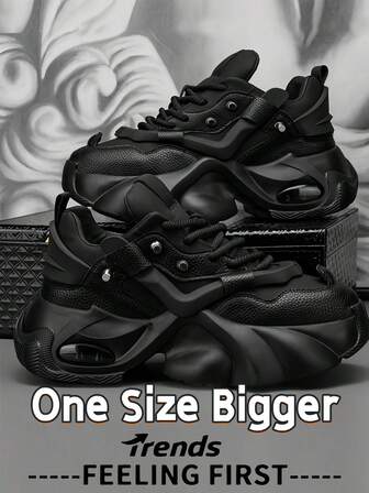 Size Up 1 Size (Oversize For Wide Feet, Size Down 1 Size For Slim Feet) Unisex High-End Retro Chunky Sneakers, Style, Paris Fashion, Casual Commute, Breathable Mesh, Thick Sole, Lightweight, New Arrival, Shock-Absorbing, Elevator Shoes, Christmas Shoes, Size Up 1 Size