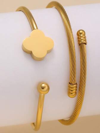 一套时尚奢华不锈钢手镯，百搭