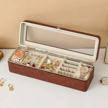 6-Slot Watch Box, Leather Watch Display Case With Glass Cover And Security Lock, Unisex Jewelry Storage Box, Premium Watch Organizer, Leather Watch Travel Case, Green Back To School Season