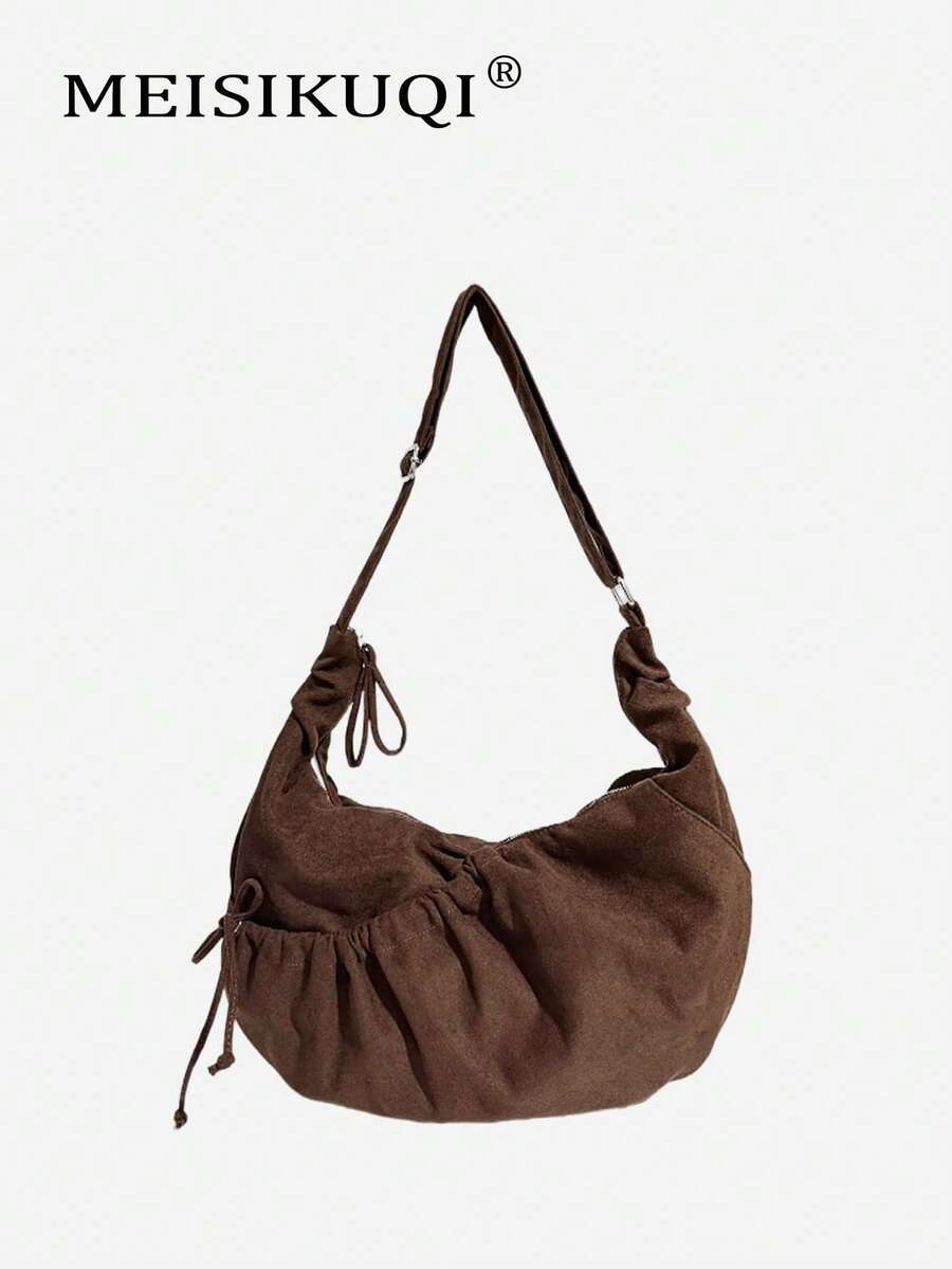 2025 New Vintage Suede Large Capacity Handbag, Versatile Shoulder Bag, Fashionable & Lightweight Crossbody Dumpling Bag