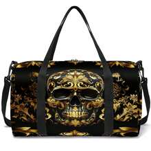 Elegancka torba podróżna/torba sportowa/torba do jogi/torba na siłownię, wzór czaszki z motywem kwiatowym/kolorowej czaszki, odpowiednia do podróży, codziennego noszenia, fitnessu, na śniegu, na kempingu, na zajęcia na świeżym powietrzu, niezbędne na wakacje, niezbędne na podróż, akcesoria podróżne, torba do szkoły, akcesoria szkolne, przybory szkolne