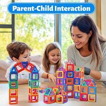 Magnetische Bauklötze Spielzeug für Kinder, großer Magnet MINT Spielzeug Lernspiel Konstruktions-Set Magnetspielzeug für Kinder im Alter von 3-6 Jahren Geburtstaggeschenke Magnetgeschenk Zufällige Farbe