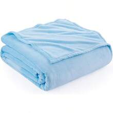 Sofa Blanket Living Room Cover SetFleece Blanket Twin Size, Soft Cozy Twin Blanket, Fuzzy Flannel Blanket Bed, Sofa, Couch, Travel, Camping, 60 X 80 Inches - light blue - 查看 1