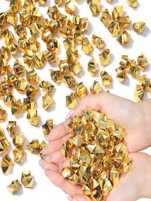 Blue Acrylic Gemstone Vase Filler Fake Ice Cubes Plastic Diamond Fake Crushed Rocks Decorative Item For Party Tables, Wedding Decoration Accessories