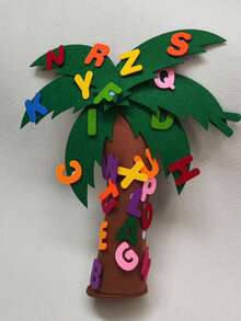 Educational & Fun Felt Alphabet Tree 3D Sticker Material Kit - No-Cut DIY Interlocking Alphabet Tree For 3-6 Years Old Toddlers, Early Education Cognitive Alphabet Learning Toy, Felt Teaching Set For Kids' Hands-On Development / Parent-Child Craft, Perfect Gift