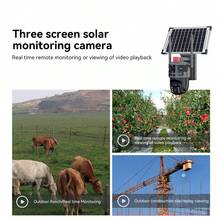 Telecamera di sorveglianza esterna a energia solare a 360° con triplo obiettivo, audio bidirezionale, grado di protezione IP65 (impermeabile), ideale per il monitoraggio di proprietà, laghetti, case e grandi tenute. - nero - Visualizzare 12