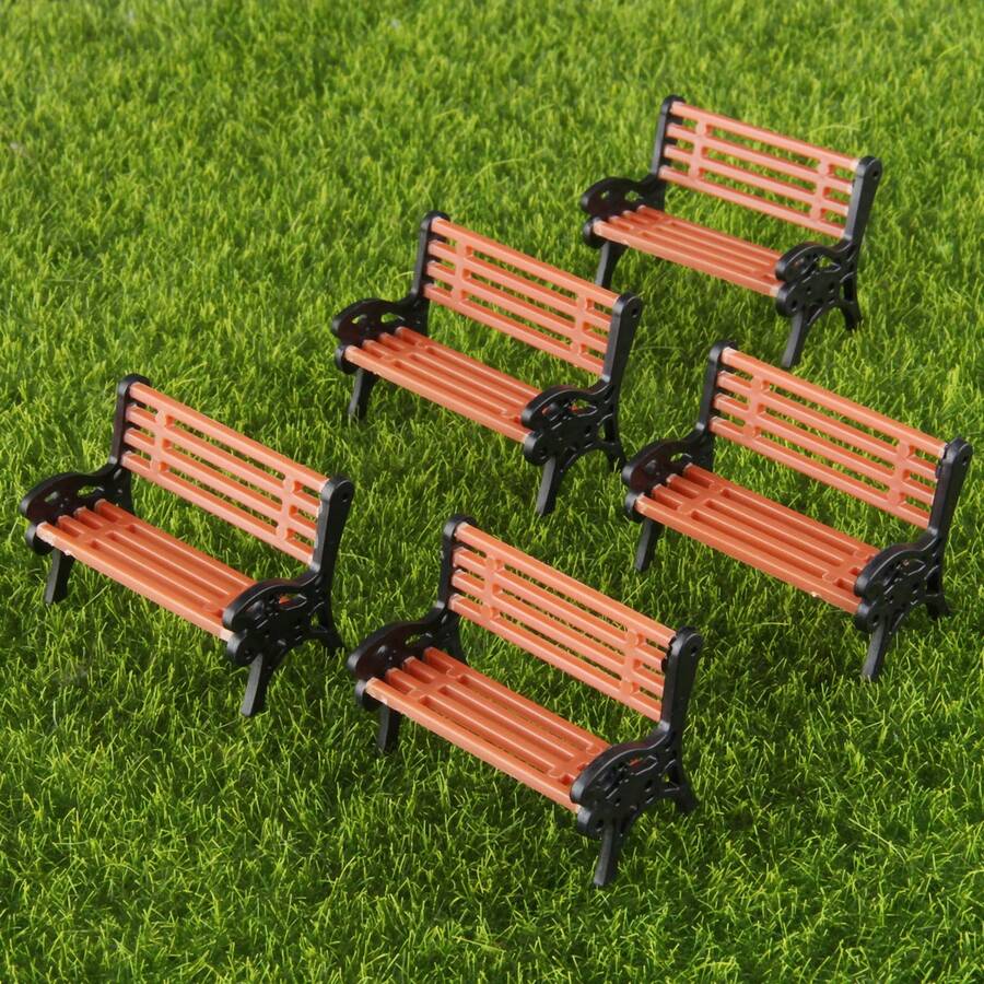 Miniature Park Bench, Handmade DIY Figurine Landscape Bench Model, Garden Decor, Teens Micro Creative Dollhouse Accessory - Multicolor - View 1