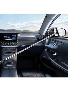 1pc Stainless Steel Retractable Car Rearview Mirror Wiper Blade, Car Window Glass Scraper, Defogging Cleaning Tool - Multicolor - View 3