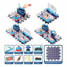 SCIENCE HORSE Electronic Building Block Kit, Hand Cranked Power Generation, Circuit Experiments, Combination Set/STEAM Electronic Building Blocks, Physics Circuit Assembly, Science Experiment Electric Fan Toy, Educational STEM Toy/Perfect Gift For Boys And Girls, Thanksgiving, Halloween, Back To School, Christmas