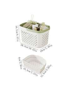 1pc Plastic Bath Basket - Portable Bathroom Storage Box With Handle, Used For Storing Toiletries, Soap And Towels, Bathroom Storage Items And Storage Bathroom Accessories Bathroom Tools - Multicolor - View 6