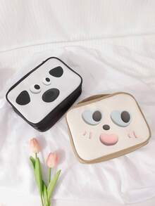 PU Cartoon Cute Single/Double Compartment Toiletry Bag, Large Capacity Waterproof Cosmetic Organizer, Great Gift For Women, Christmas Gift - Multicolor - View 8