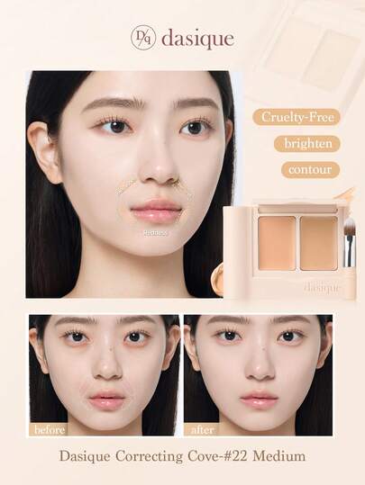 Dasique Paleta de corretivo facial multifuncional Dasique - Acne, para cobrir olheiras, cicatrizes e manchas, à prova d'água, clareamento duradouro, não pegajoso, ferramenta de maquiagem facial, corretor de cor leve, corretivo hidratante de longa duração para o dia todo, marca de beleza, maquiagem cosmética para mulheres e meninas, perfeita para o outono e inverno, ideal para o ano 2000, moda sofisticada, adequada para presente de aniversário, festa de Halloween, pronta para a melhor cor