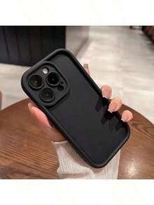 Funda de Teléfono de Color Sólido de Lujo a Prueba de Golpes Compatible con Apple 15, 14, 13, 12, 11 Pro Max, 14, 15 Plus, con Protección de Cámara y Cobertura de Accesorios. Funda resistente con diseños únicos - Negro - Ver 3