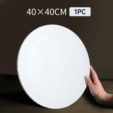 1pc/5pcs Framed Round Blank Canvas for Painting, Premium MDF & 100%Cotton Stretched Canvas for Painting, Drawing, & DIY Crafts, Assorted Sizes 15cm to 60cm, Perfect for Acrylic Pouring and Oil Painting, Ideal for Artists, Students, & Hobbyists - Blanco - Ver 18