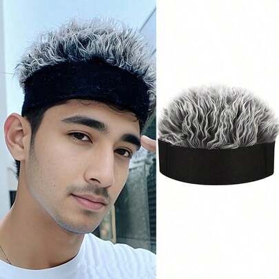 Gorra sin ala de estilo hip-hop de moda para hombres, cabello sintético, adecuado para uso diario en fiestas y actividades al aire libre