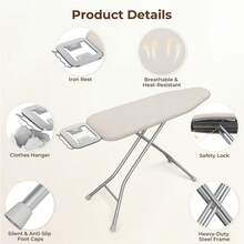 Butterslay 1PC Full Size Foldable Ironing Board With 4 Legs For Laundry - 米色 - 查看 3
