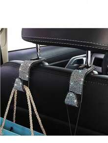 2pcs Rhinestone Car Seat Back Hooks, Creative Invisible Hooks For Hanging Accessories - 2pcs - View 6