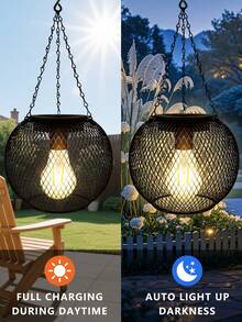 1 件户外太阳能灯笼，升级版太阳能灯，适用于室外装饰户外吊灯，太阳能灯笼照明，适用于庭院花园露台小路树