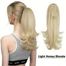 14Inch Long Curly Wave Claw Ponytail Clip In Hair Extensions Pony Tail Hairpiece For Women Hair Accessories Synthetic Hair - Beach Blonde - View 9