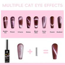 Cat Eye Gel Nail Polish, 28Pcs Glitter Pink Red Purple Green Blue Silver Sparkle Colors Gel Nail Polish Set With Magnet Base Top Coat Soak Off UV LED Light Nail Art Salon Manicure DIY Home{Inchcolor_nameinch:Inchshineinch} - 閃耀 - 查看 7
