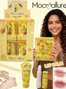 2pieces/1set,Barra de labios con crema de manos - Dorado - Ver 5