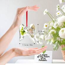 H&D HYALINE & DORA Clear Angel Wings Ornaments A Piece Of My Heart Is In Heaven Ornament Crystal Memorial Ornament For Loss Of Loved One Silk Ribbon & Gift Box{Inchcolor_nameinch:Inch\InchaPieceofMyHeartisinHeaven.\Inchinch} - 英寸我的心在天堂.英寸 - 查看 7