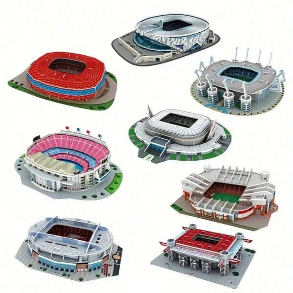 DIY 3D Paper Puzzle Kit - Football Stadium Series | Colorful Assembly Model | Educational Toy For Youngsters & Sports Fans | High-Quality 3D Jigsaw With Detailed Soccer Field Design, Puzzle Toys,The Perfect Halloween Gift For Puzzle Lovers
