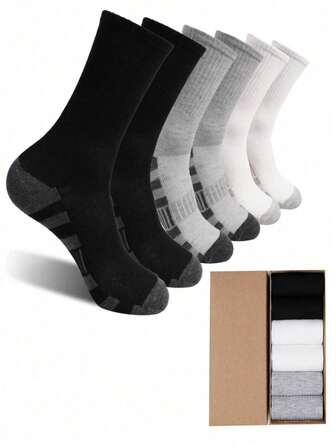 6 paia di calze sportive, calze da running per polpaccio, calze con imbottitura performante, traspiranti, a costine per uomo e donna