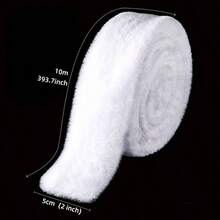 1PC 1.5m/5m/10m White Fluffy Faux Fur Trim For Christmas Tree Skirts & DIY Crafts, Christmas Decorations For Home