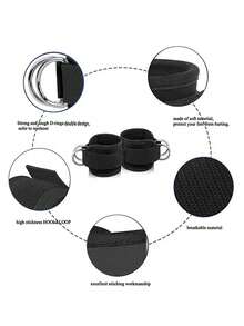 可调节加厚踝带 - 重型D形环和旋转滑轮连接器，宽魔术贴和优质氯丁橡胶/泡沫衬垫，均码；臀部后踢和臀部训练踝带，阻力带/弹力管/滑轮腿部绑带，适用于腿部伸展、臀部、下肢力量训练、康复和物理治疗；健身房和家庭健身、Crossfit、普拉提，耐用尼龙材质，圣诞节/感恩节礼物 - 彩色 - 查看 8