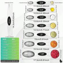8 Pcs Upgraded Magnetic Measuring Spoons Set Stainl Steel Dual Sided For Liquid Dry Food Measuring Cups Spoons Set Fits In Spice Jar Kitchen Gadgets Including Leveler Sier - 銀色 - 查看 3