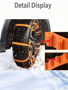 10pcs Portable Car Anti-Slip Chains, Universal Anti-Skid Tire Traction Belts Suitable For SUV And Sedan, High Traction Anti-Slip Chains, Easy To Install Traction Belts, Durable Winter Emergency Traction Accessories - Multicolor - View 6