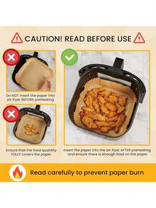 150pcs Disposable Air Fryer Paper Liners For Frying Chicken, Wings, French Fries, Prevent Oil Splatter Paper Air Fryer Kitchen Air Fryer Liners Air Fryer Paper Airfryer Air Frier - Nâu vuông - Xem 8